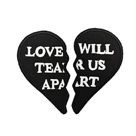 ROCKAPATCH Valentines Day Funny Gifts for Classmate, Broken Heart Embroidered Iron On Patch Goth Gothic Emblem