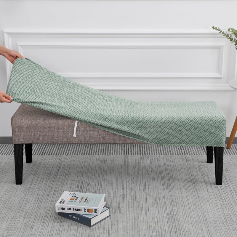 SPRINGRICO Stretch Dining Bench Cover, Removable Bench Slipcover Washable Bench