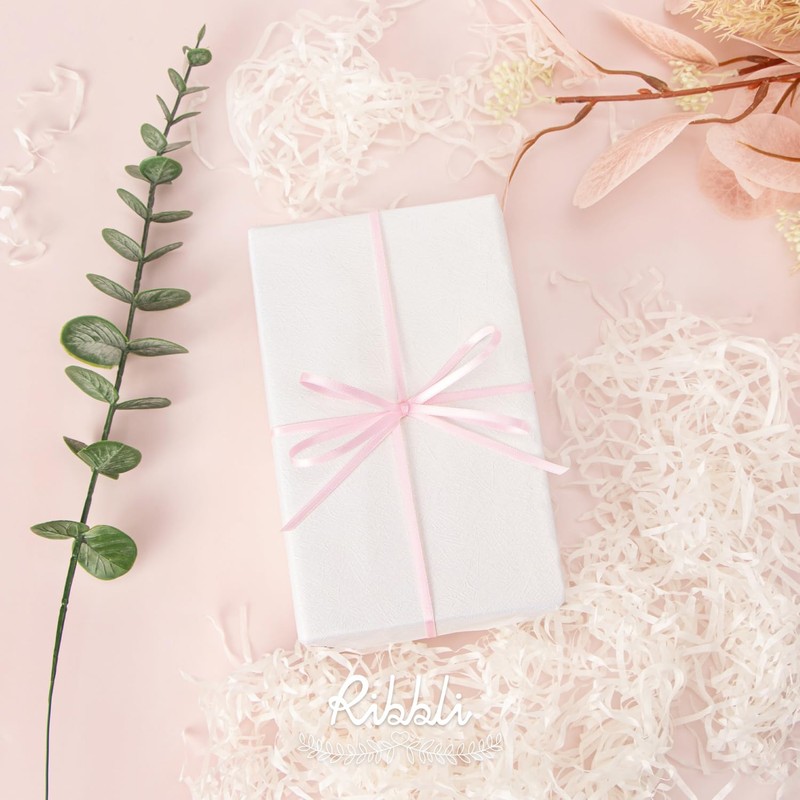 Ribbli Light Pink Double Faced Satin Ribbon,1/8” x Continuous 50
