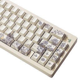JSJT Vintage French-Style Printed Themed Keycaps 142 Keys Cherry Profile Keycaps PBT Dye Sublimation Custom Keycaps for Cherry MX Switches ANSI/ISO Layout Mechanical Keyboards