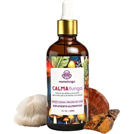 CalmaFunga - Tintura Adaptógena de Doble Extracción Blend de Reishi, Melena de León y Chaga Soporte para Sueño Profundo, Calma y Bienestar General Sin Melatonina ni Adicción 90ml