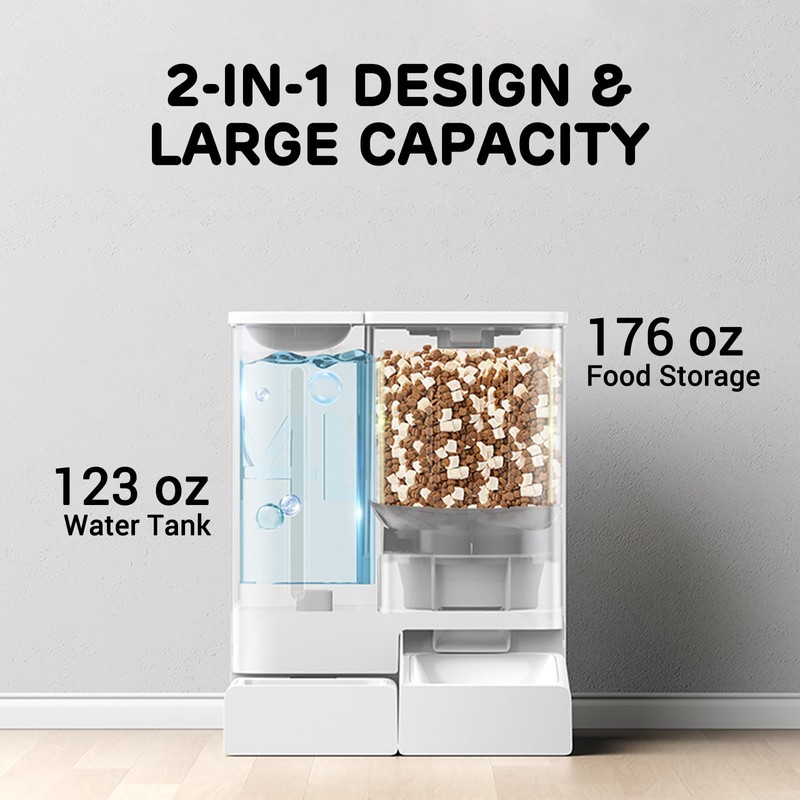 iPettie FW54 5G/2.4GHz WiFi Automatic Feeder and Waterer 2-in-1 Set