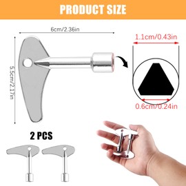 Gments 2 Pcs Meter Box Key Metal Triangle Key Inner Triangular Socket Spanner Panel Key for Valves Radiator Gas Cover Electrical Meter Cabinet Cupboard Access, Silver