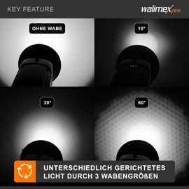 Walimex pro Honeycomb Set for Standard Reflectors - 3-Piece Set for Directional Light
