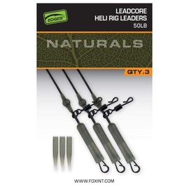 Fox Edges Naturals Leadcore Heli Rig Leaders 50lb CAC853