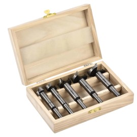 EZONEDEAL 5PCS forstner bit Set /15-35mm High Carbon Steel Long Round Shank Hinge Hole Cutter Drill Bit Set for Wood Plastic Plywood, Forstner Bit for Wood Plastic Plywood