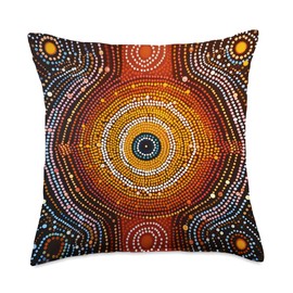 Australian aboriginal art painting dot painting Throw Pillow