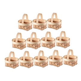 Gatuida Handmade Wooden Mini Basket Multi-function Household Woven Basket for Candy Decor Wedding