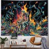 Heopapin Blacklight Skull Tapestry Psychedelic Skeleton Gothic Tapestry UV Reactive
