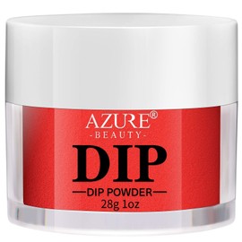 AZUREBEAUTY Dipping Powder Red Color, Classic Bright Red Nail Dip Powder French Nail Art Starter Manicure Salon DIY at Home, Odor-Free, Long-Lasting, Women Gift, 1oz