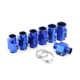 Universal Water Temperature Sensor Adapter Car Aluminum Water Temp Joint Pipe Hose Temperature Sensor Adapter Blue (32mm)