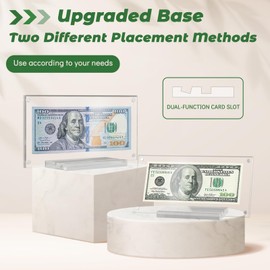 Dollar Bill Frame Acrylic Display Holder Money Frame for Collectors Dollar Case Currency Ticket Protector Paper Money Frame for Bill Collection (1 Pack)