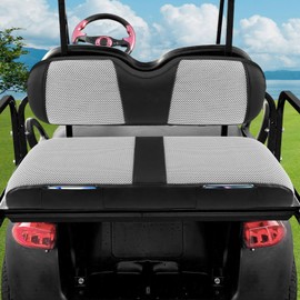 MOSNAI Golf Cart Rear Seat Covers for EZGO Club Car Yamaha Aftermarket Rear Seat Cushion, Breathable Comfortable Polyester Mesh Cloth and Leather Combination Appearance