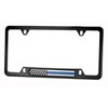 Black Stainless Steel License Plate Frame (Black/Chrome Flag with Thin