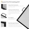 Sunnydaze X-Marks Fire Pit Cooking Grate - Outdoor Square Black