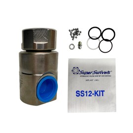 Genuine Super Swivel 5034 3/4 Inch FXF 90° Nickel Plated Hydraulic Hose Swivel with AFLAS Seal – Includes OEM SS-12 Repair Kit with Bearings, Seals, and Grease Fitting – 4500 PSI Rated