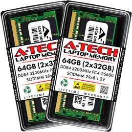 A-Tech 64GB Kit (2x32GB) RAM for Dell Latitude 5521, 5520, 5430 Rugged, 5421, 5420 Laptop | DDR4 3200 MHz SODIMM PC4-25600 Memory Upgrade