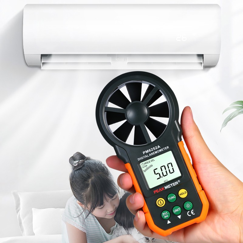 PEAKMETER Handheld Anemometer Portable Wind Speed Meter CFM Meter Wind