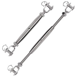 SWZHAI 3/8"(M10) Stainless Steel Turnbuckles, 2PCS Turnbuckles for Cables Wire, Jaw Jaw Closed Body Turnbuckle Tensioner, Turnbuckle Heavy Duty for Shade Sail, Clothesline, Rigging Screw
