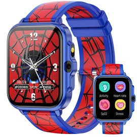 Smart Watch for Kids, 1.85" Fitness Tracker,Learning games,Sports,Sleep Monitor,Camera,Videos,Alarm Play Music Flashlight Pedometer Stopwatch Pedometer IP68 Waterproof Toys Gift for Boys and Girls