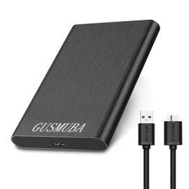GUSMUBA External Hard Drive, Portable Hard Drive, USB 3.0, 1 TB (970GB) Hard Drive, Data Storage, Slim External, Compatible with PC, Laptop, and Mac. （Black.