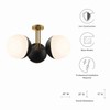 Modway Stellar 3-Light Semi-Flush Ceiling Light in Opal Satin Brass,Brown