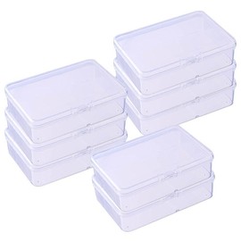 8-Piece Transparent Accessories Organizer - Square Mini Storage Box with Lid for Jewelry Classification & Sample Display