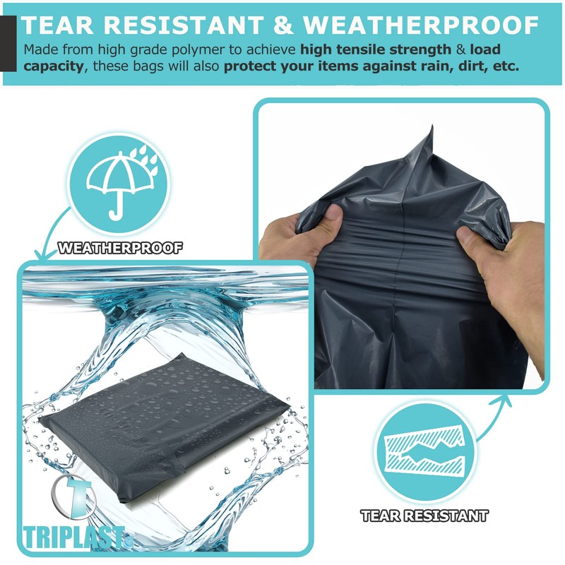 Triplast 4 x 6-Inch Plastic Mailing Postal Bag - Grey