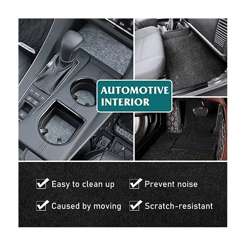 MGT Black Universal Automotive Carpet ft Wide High Quality 60"x78"