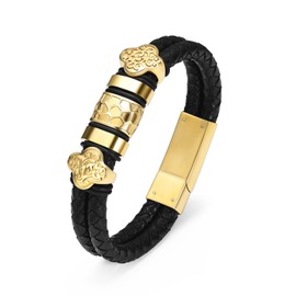 Minicremation Stainless Steel Cremation Urn Bracelet for Ashes Cremation Bracelet for Ashes Ash Bracelet for Men Women Memorial Ashes Holder Silver for Human Pet (20cm, gold)