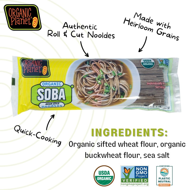 Organic Soba Noodles, Made with Wheat & Buckwheat, Dried Asian