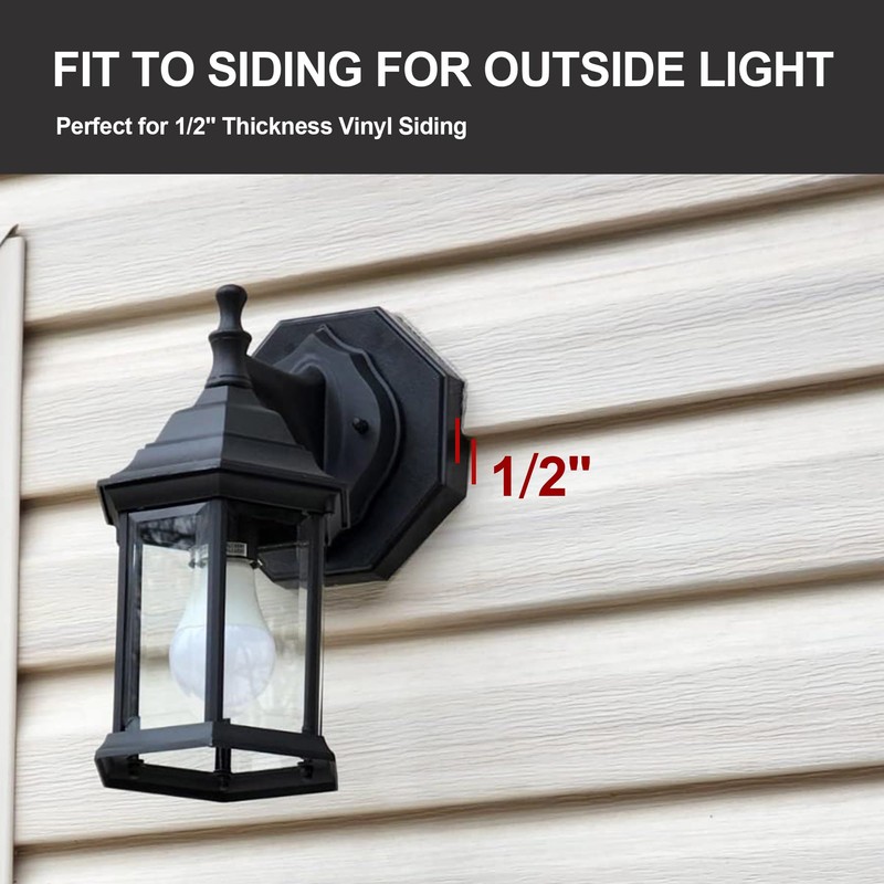 Yqwwda 2 Pack Vinyl Siding Light Mounting Block, 1/2 Inch