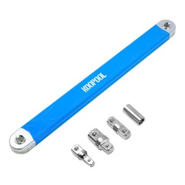 KOOPOOL Impact Ready Offset Extension Wrench, Tight Reach Extension Wrench Set, with 1/2", 1/4" and 3/8" Square Drive Adapters, Universal Extensions Wrench for Tight Place