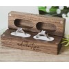 Unbranded Engraved Flip Wooden 2 Ring box for wedding Solid