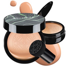 Mushroom Head Air Cushion CC Cream - BB Cream Foundation Makeup Moisturizing Concealer Long-Lasting, Cushion Foundation Full Coverage Self Adjusting for Mature Skin & All Skin Types (Nude)