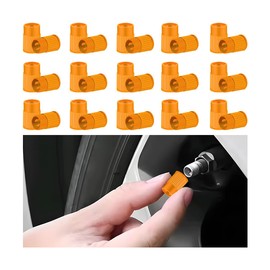 Zpana Car Tire Valve Stem Caps, 30PCS Plastic Leak Proof Corrosion Resistant Vehicle Tyre Valve Stem Cover, Dustproof Automotive Wheel Air Caps, Universal for SUVs Trucks Motorcycles (Orange)