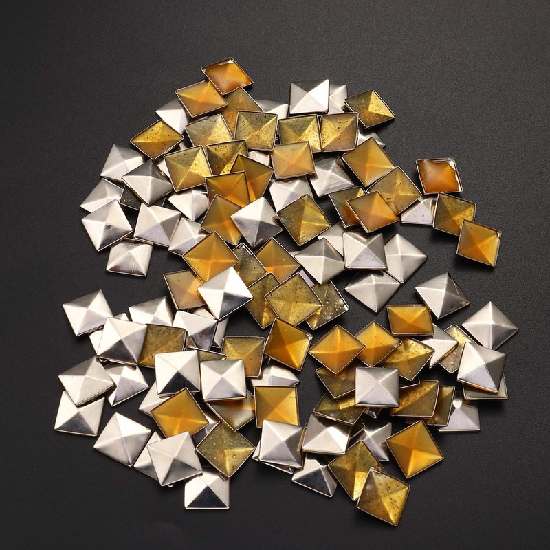 100 Pcs Silver Flat Back Rivet Studs for Gluing Bags,