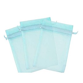 50 Pcs Light Blue 3x4 Sheer Drawstring Organza Bags - Jewelry Pouches, Wedding Party Favor & Gift Bags - Kyezi Design and Craft