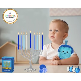 The Dreidel Company Pastel Blue Jerusalem Hanukkah Candles Menorah Candles Chanukah Candles 44 for All 8 Nights of Chanukah - (Pack of 40)