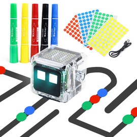 No Coding Experience Required Interactive Coding Robot for Kids, Including Color Code Markers, Charging Cable, 27 Pre-Designed Color Codes, Suitable for Preschool Education