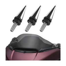 FALVFUN Motorcycle Windshield Bolts, 3PCS Spikes Motorbike Windscreen Fairing Trim Screws, Scooter Exterior Wind Shield Bolts Decoration Accessories, Universal for Bicycle Bike UTV (Black/White)