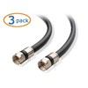 Cable Matters Paquete de 3 cables coaxiales blindados cuádruples CL2
