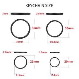 ZoloAJay 40 Pack Black Key Ring Keychain Assorted in 4 Sizes Metal Round Split Key Chains Rings for Home Car Dog Tag Office Lanyards Keys Attachment