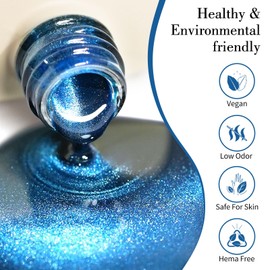 CANNI Cat Eye Gel Nail Polish 1Pcs 9ml Chathams Blue color Gel Polish High Gloss Soak Off UV Gel Starry Sky Miracle Series Gel Nail Polish Art Manicure Salon DIY Home