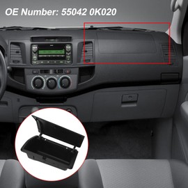 CFTGIW Dashboard Storage Box forHilux Vigo 20042014 - Large Capacity, Material, Replacement, Left Hand Drive, Compatible with OE Number 55042 0K020 (Black)