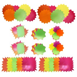 Neon Starbursts Cut-Outs - Perfect for School-Boards, Offices, Memos, Arts and Crafts and More! (2 Pack)