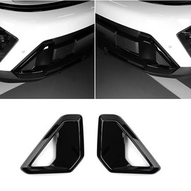 JUIVEEL ABS Front Bumper Side Air Vent Cover Fog Light Lamp Decor Cover Front Bumper Middle Mesh Cover Compatible with Hyundai Kona 2024 2025 SX2 Accessories (Glossy Black Style)