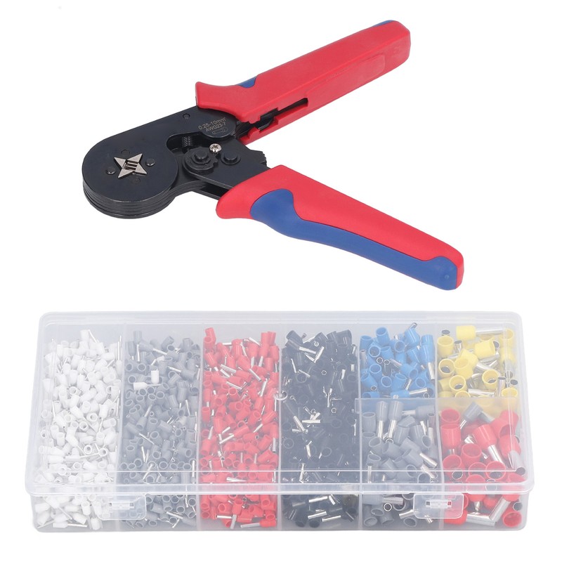 1800Pcs/Set Ferrule Crimping Tool Kit AWG 23‑7 Crimper Plier with