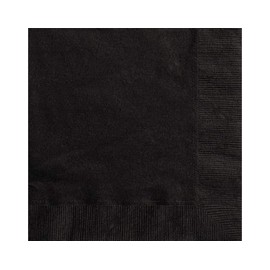 Unique 3202 Solid Luncheon Napkins | Midnight Black Color Theme | 20ct, 20 Count (Pack of 1)