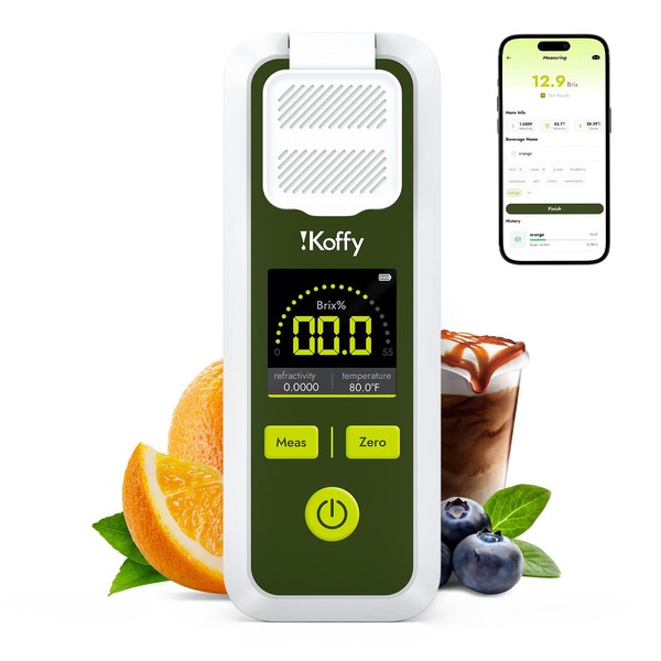 iKoffy AI Digital Brix Refractometer with ATC, APP Sync &